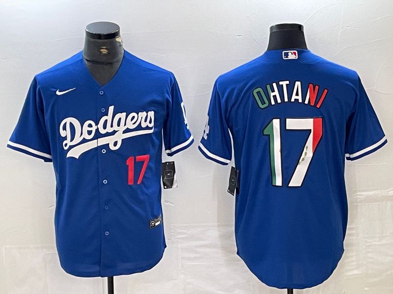 Men Los Angeles Dodgers #17 Ohtani Blue Nike Game MLB Jersey style 17